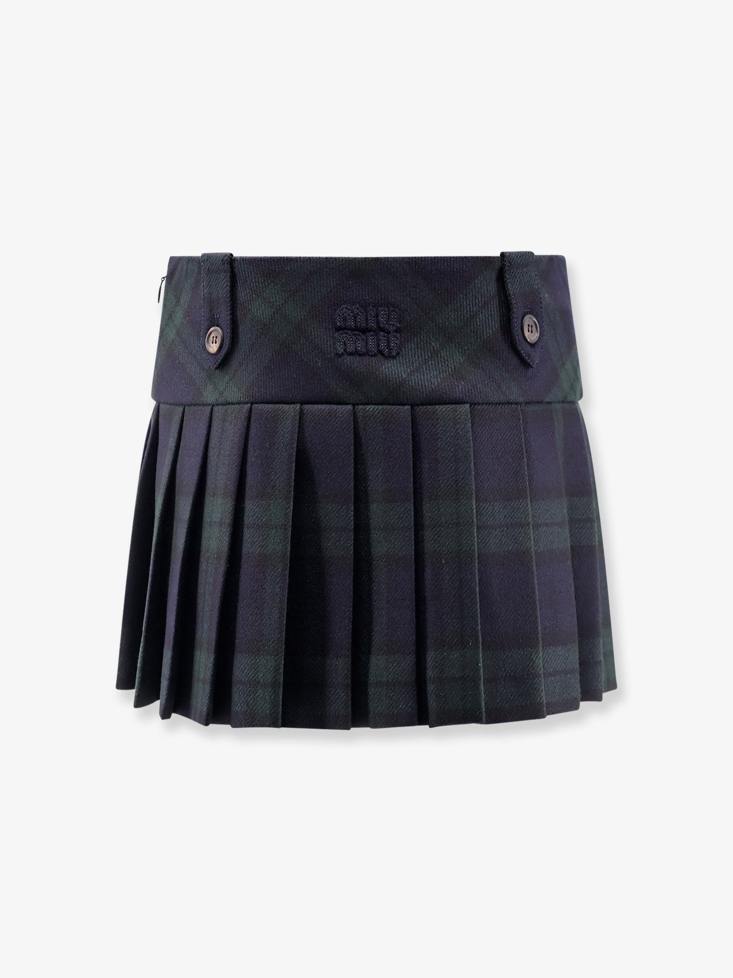 Miu Miu Check virgin wool mini skirt