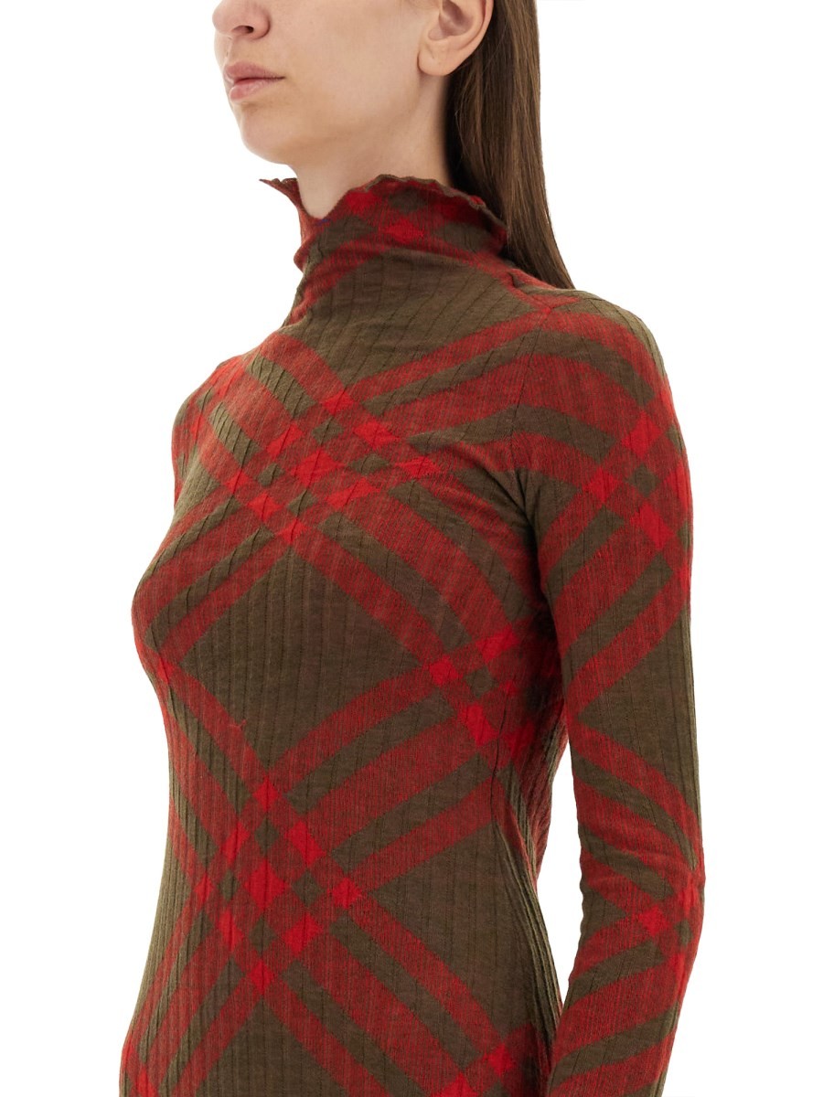 Burberry CHECK WOOL BLEND DRESS
