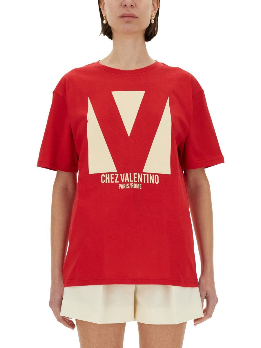 Valentino "CHEZ VALENTINO" T-SHIRT IMPRIMÉ