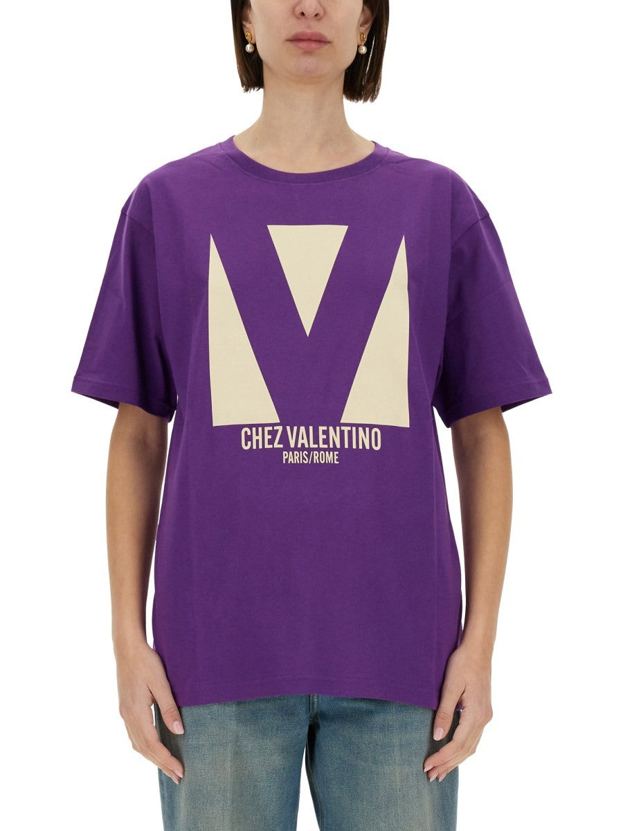 Valentino "CHEZ VALENTINO" MARŠKINĖLIAI SU SPAUDA