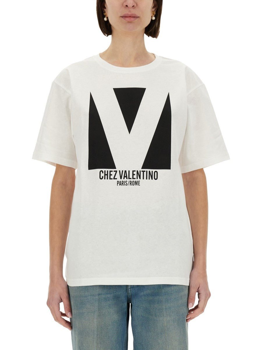 Valentino "CHEZ VALENTINO" T-SHIRT IMPRIMÉ