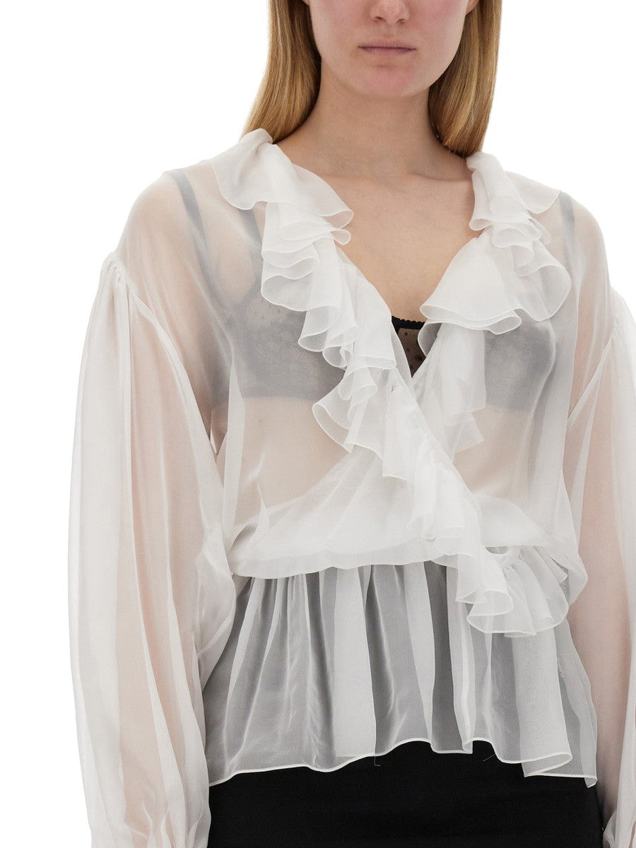 Dolce & Gabbana CHIFFON BLOUSE WITH RUFFLES
