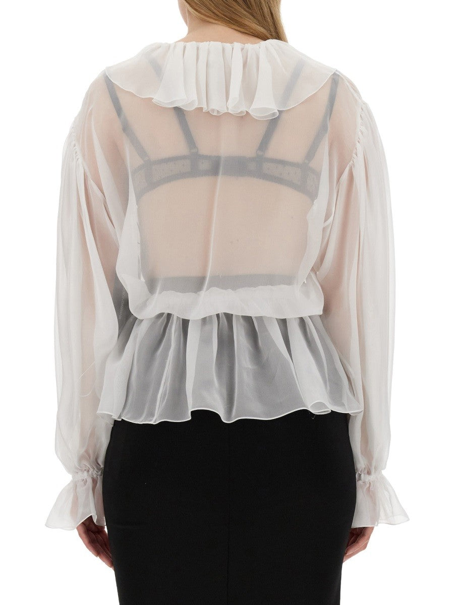 Dolce & Gabbana CHIFFON BLOUSE WITH RUFFLES