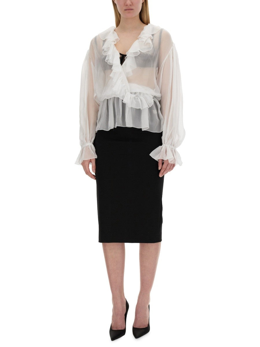 Dolce & Gabbana CHIFFON BLOUSE WITH RUFFLES