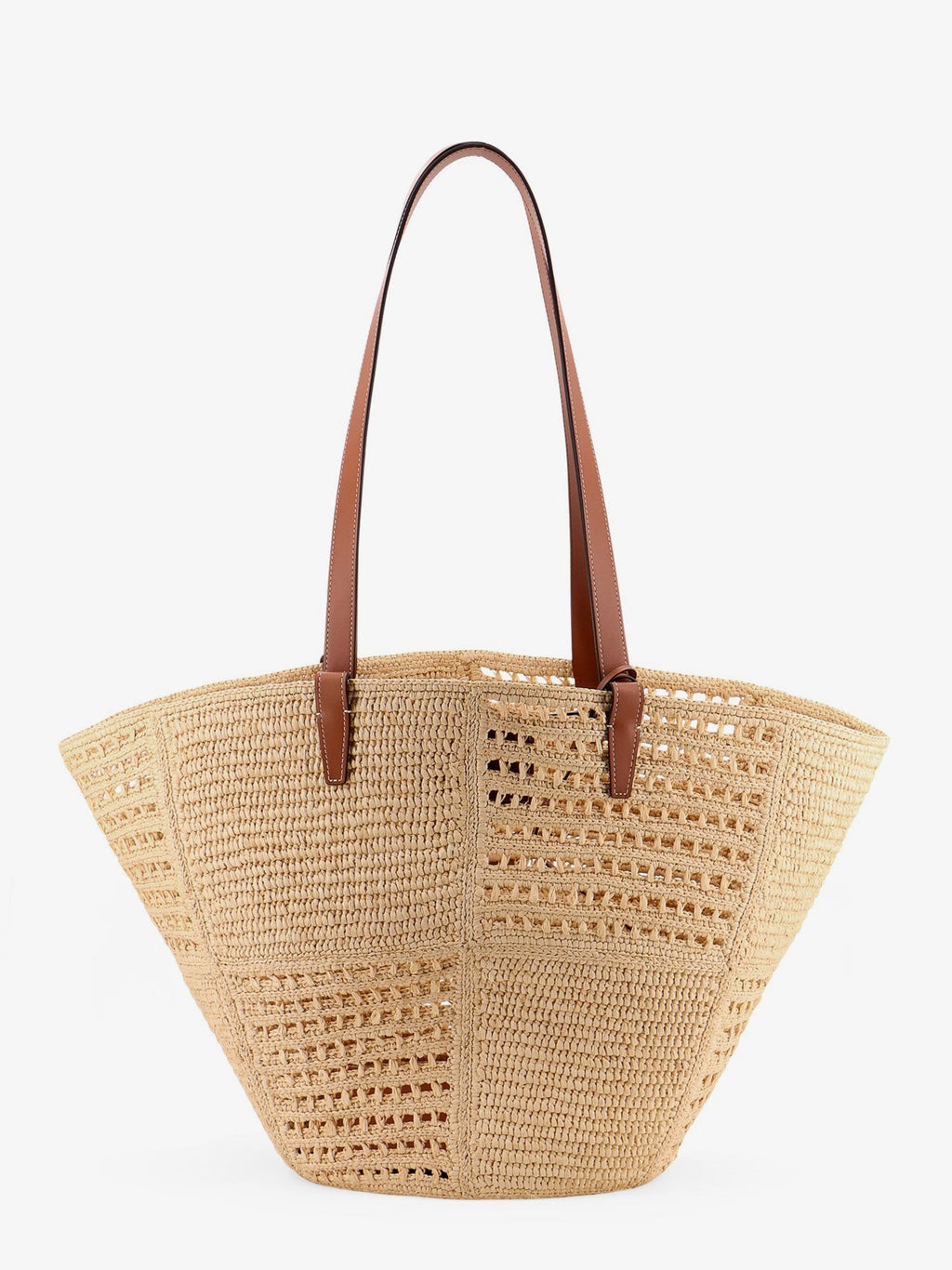 Celine Klasická kabelka Panier Medium z rafie, patchwork a kůže