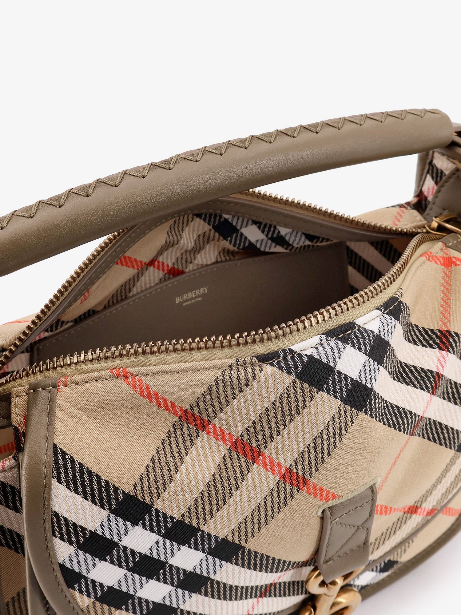 Burberry Clip Messenger Burberry Check mala de ombro de tecido