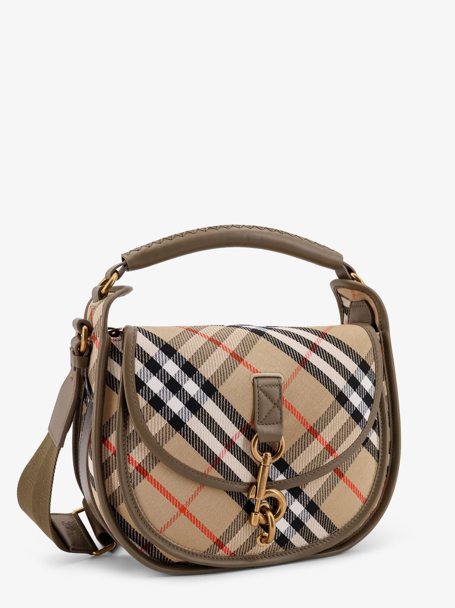 Burberry Clip Messenger Burberry Check mala de ombro de tecido