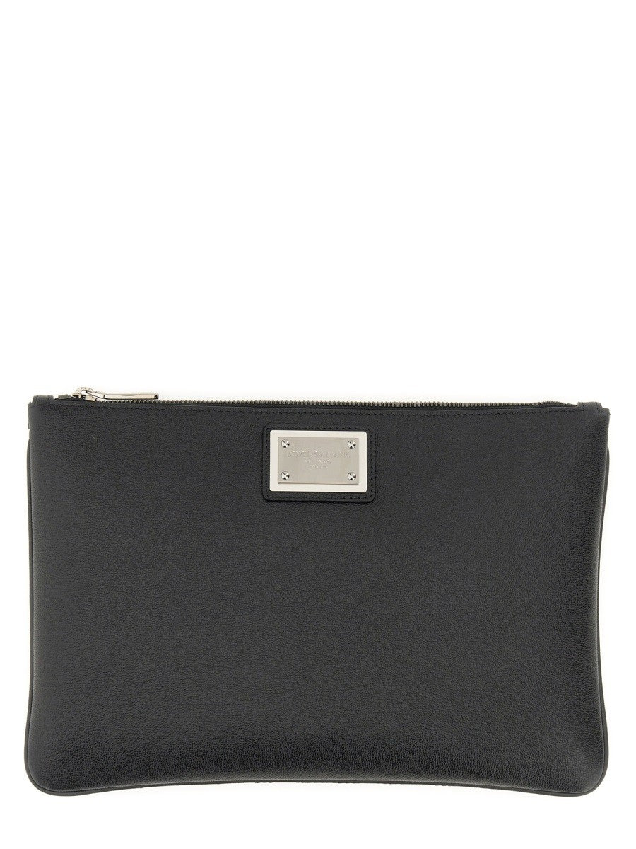 Dolce & Gabbana CLUTCH WITH LOGO PLAQUE