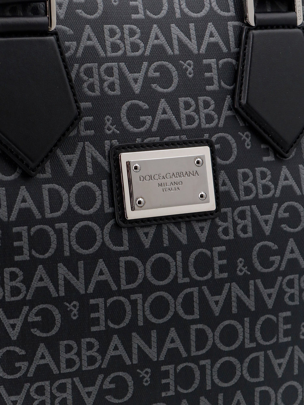 Dolce & Gabbana Kabelka z potaženého plátna a kůže s celoplošným logem