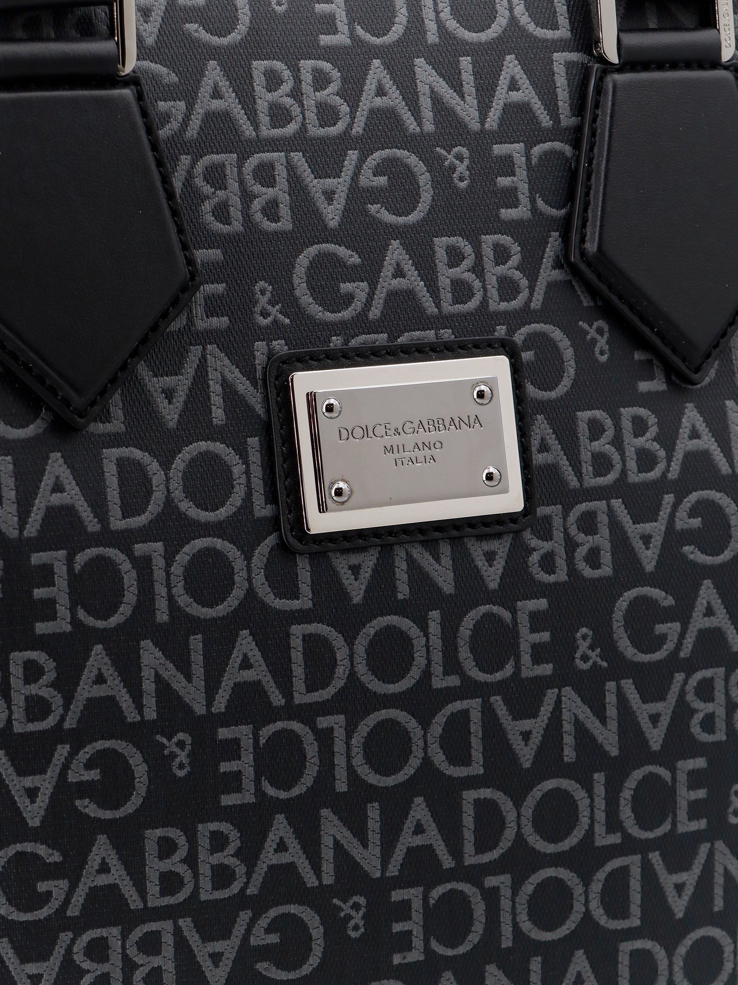 Dolce & Gabbana Kabelka z potaženého plátna a kůže s celoplošným logem
