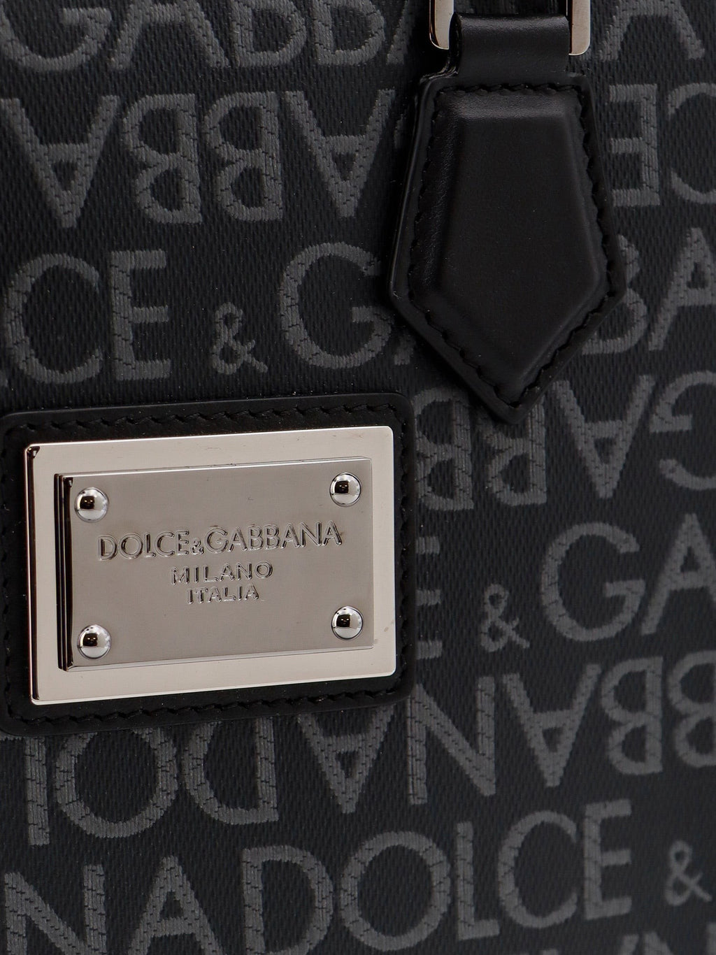 Dolce & Gabbana Kabelka z potaženého plátna a kůže s celoplošným logem