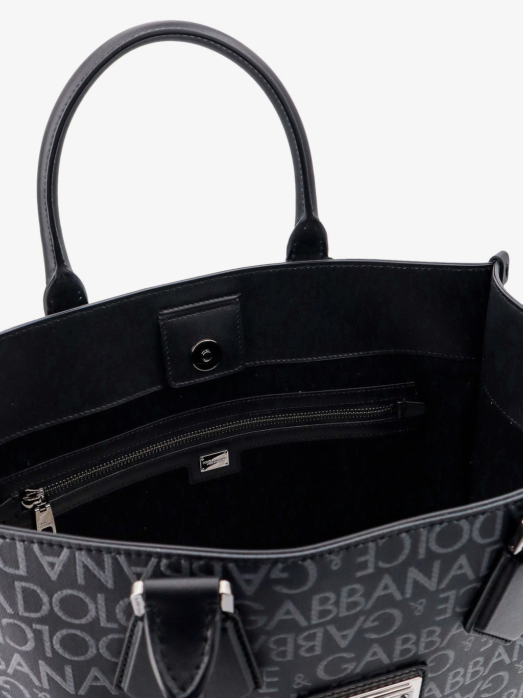 Dolce & Gabbana Kabelka z potaženého plátna a kůže s celoplošným logem