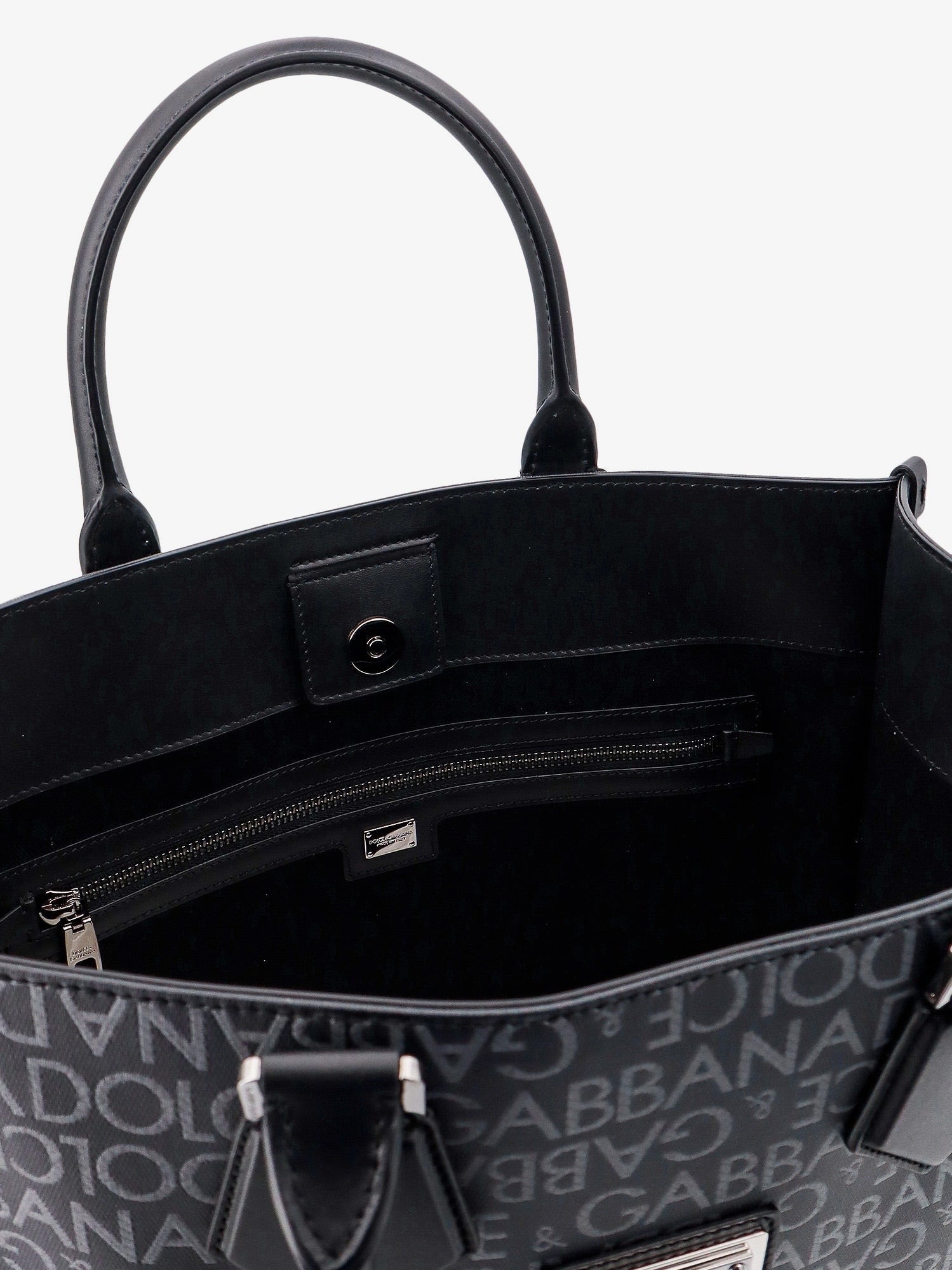 Dolce & Gabbana Kabelka z potaženého plátna a kůže s celoplošným logem