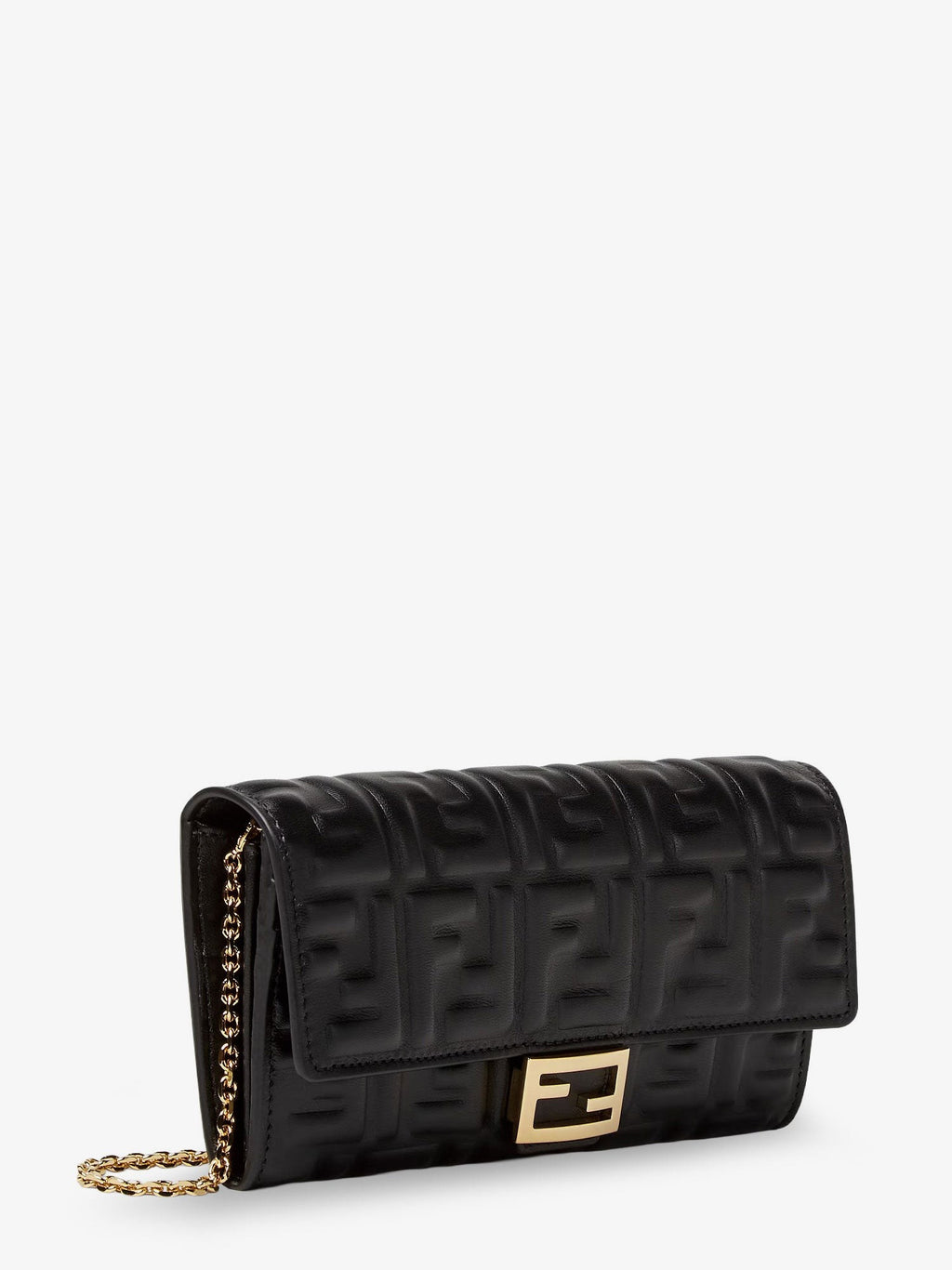 Fendi Continental With Chain Baguette leather shoulder bag with FF motif