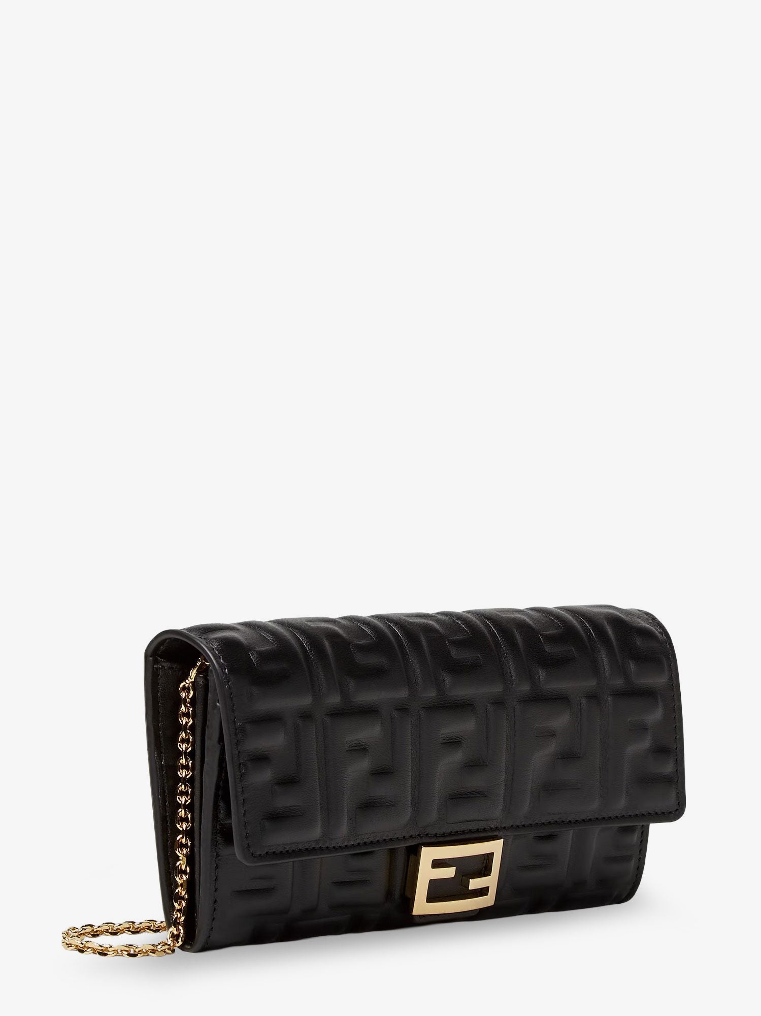 Fendi Continental With Chain Baguette leather shoulder bag with FF motif