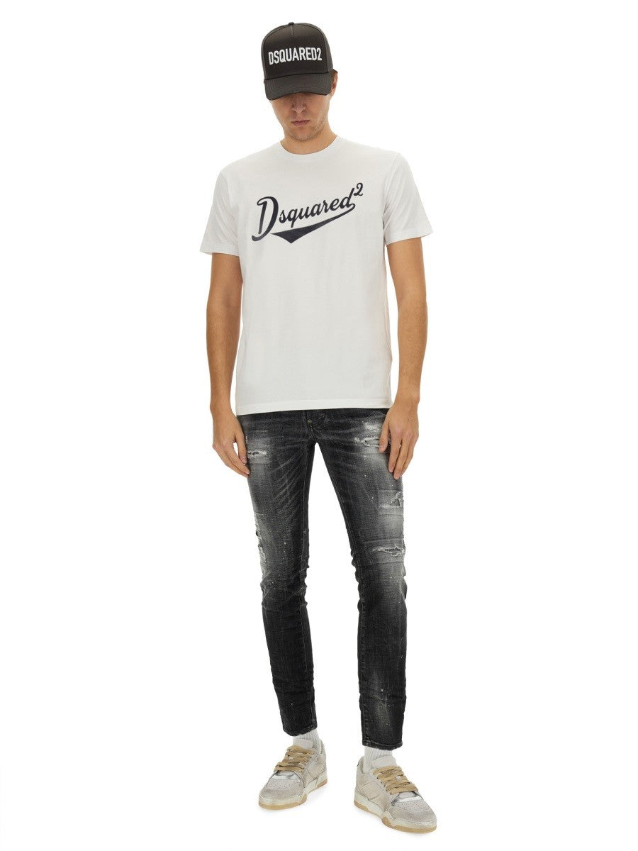 Dsquared2 "COOL FIT VELVET LOGO" T-SHIRT