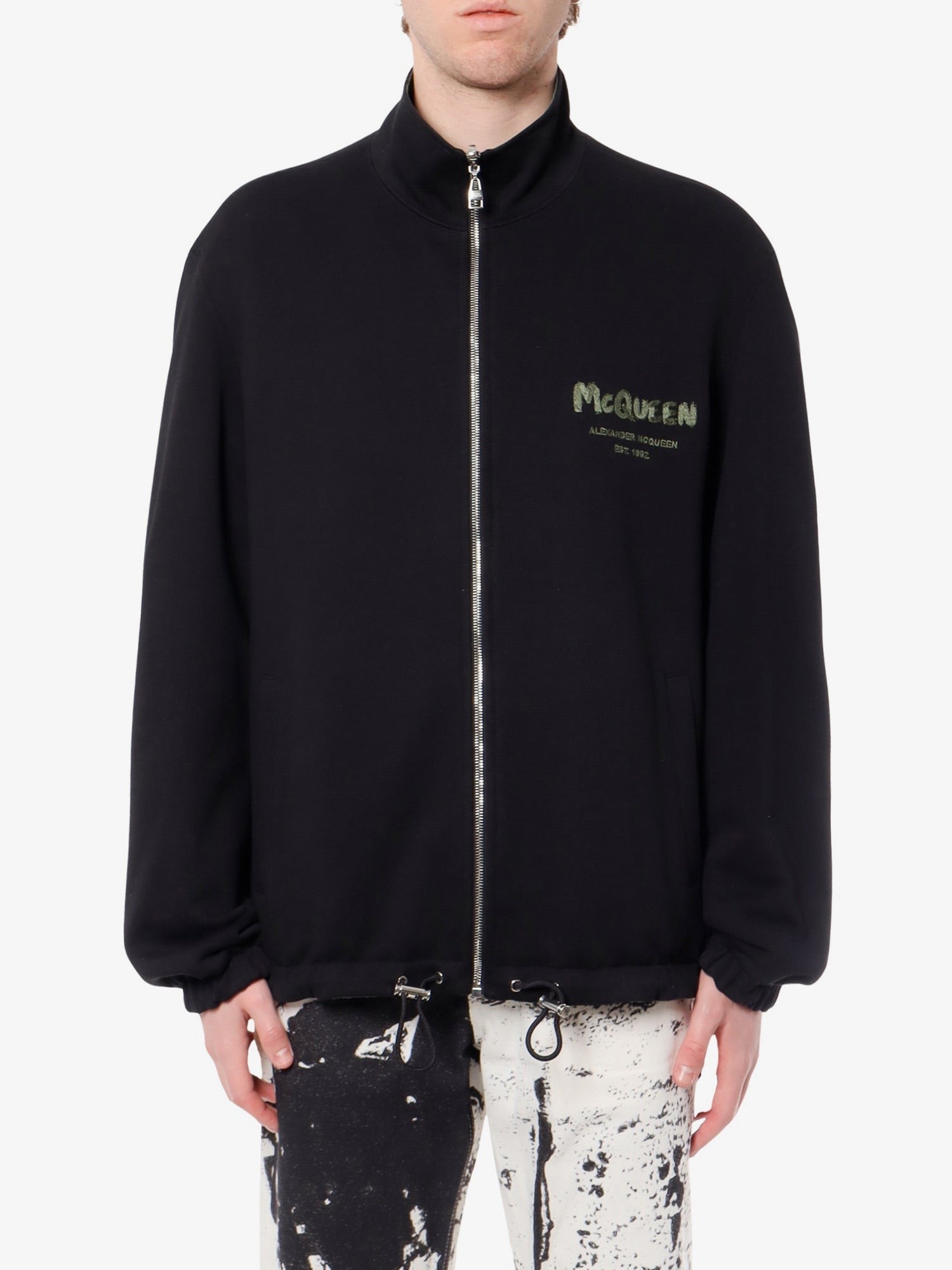 Alexander Mcqueen Veste en coton et nylon avec logo graffiti mcqueen