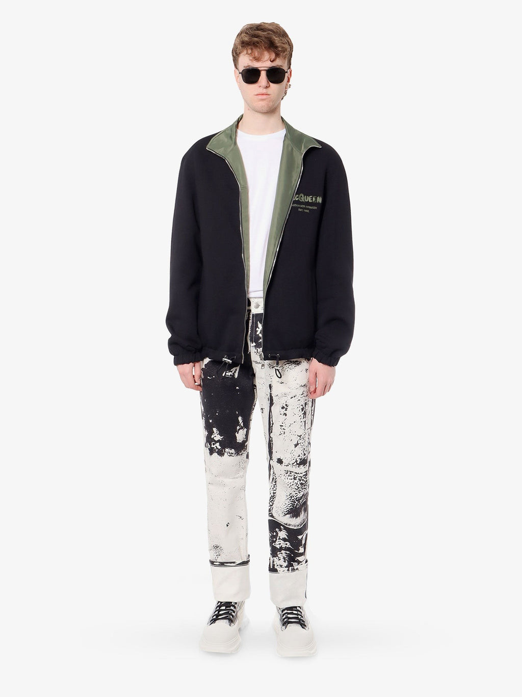 Alexander Mcqueen Veste en coton et nylon avec logo graffiti mcqueen