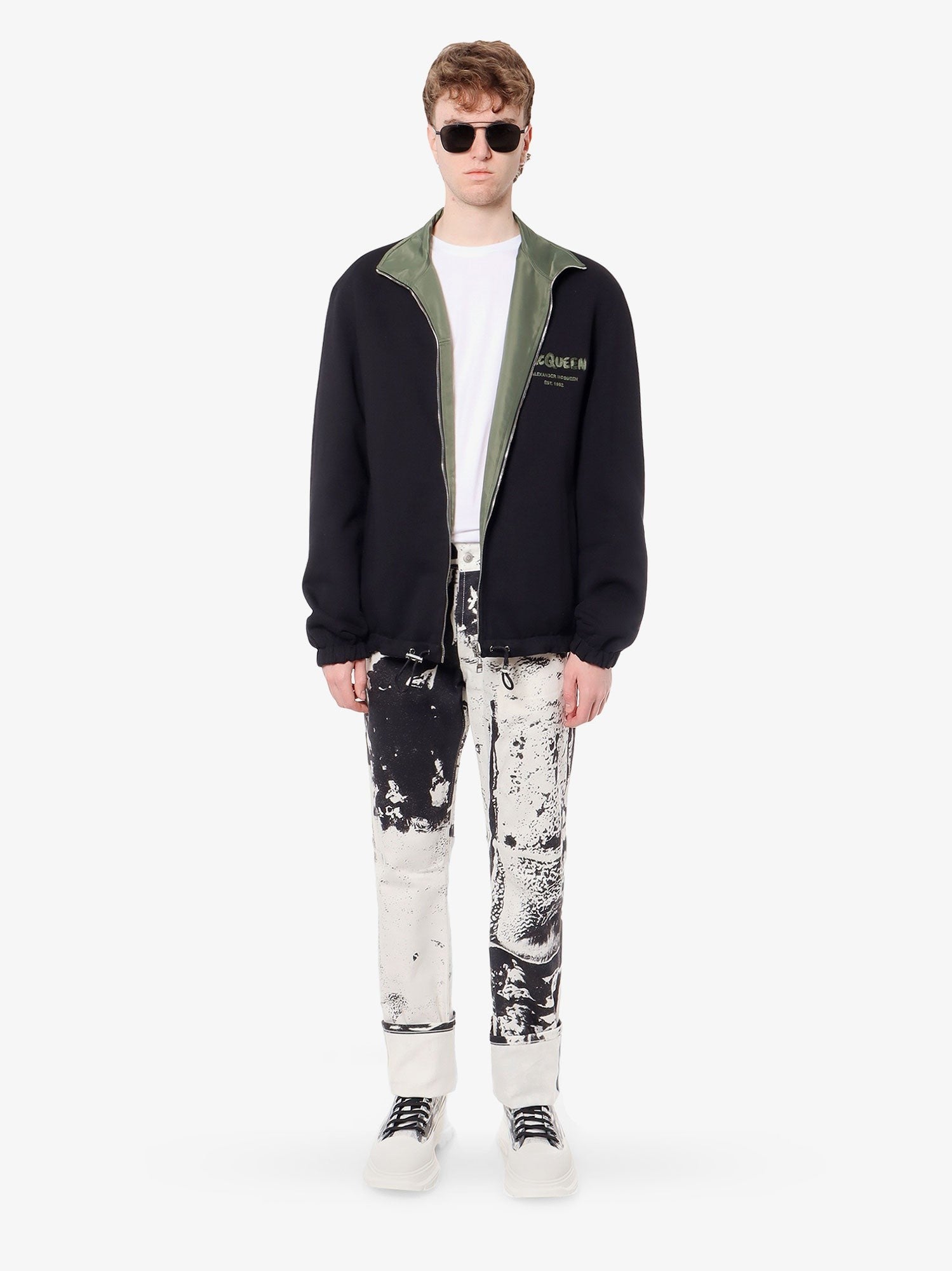 Alexander Mcqueen Veste en coton et nylon avec logo graffiti mcqueen