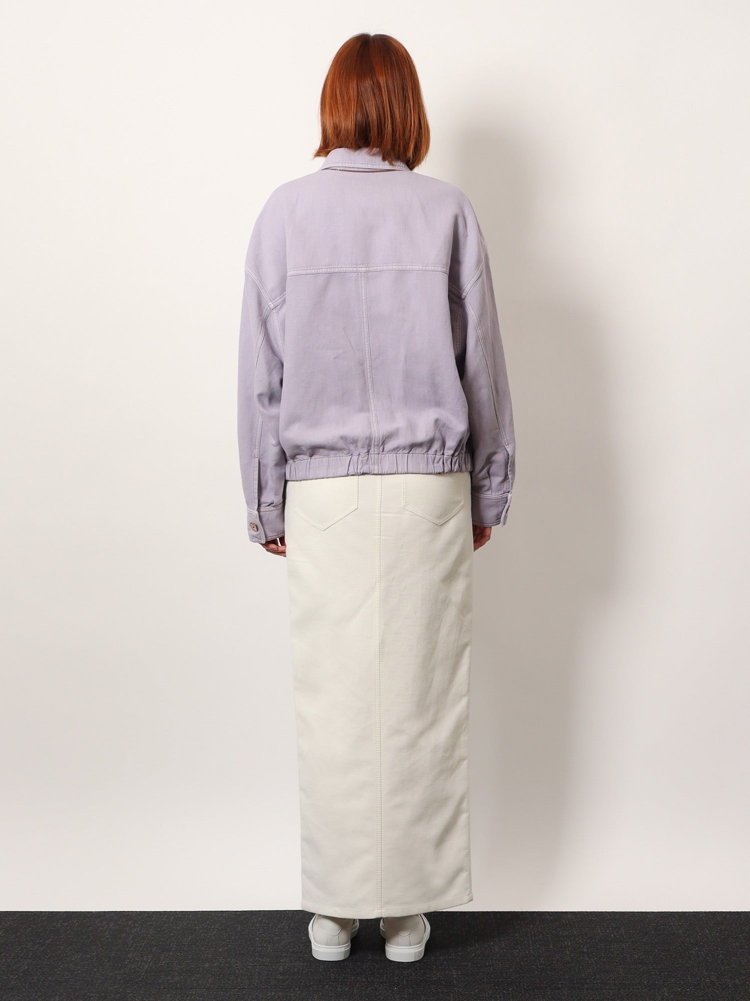 Brunello Cucinelli Veste en jean en coton et lin avec ourlet élastique