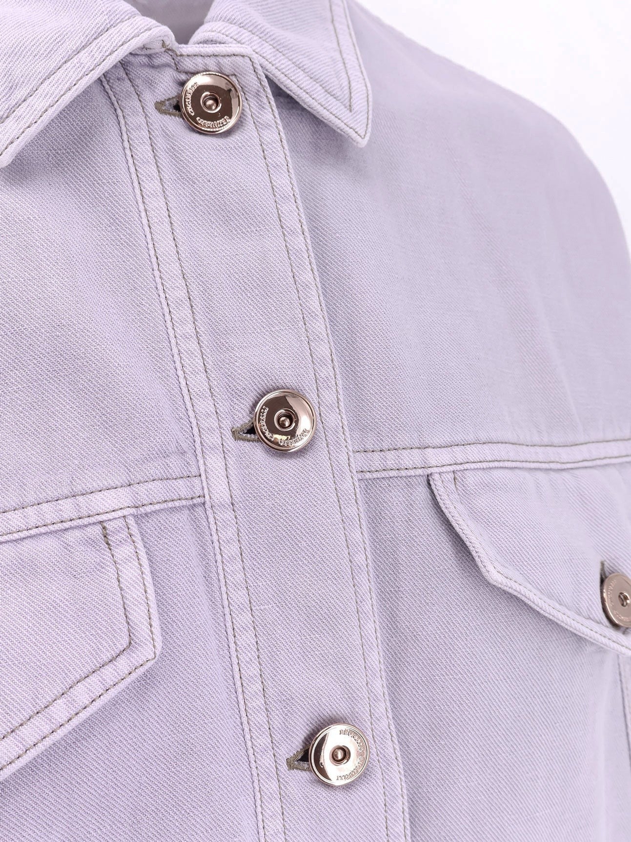 Brunello Cucinelli Veste en jean en coton et lin avec ourlet élastique
