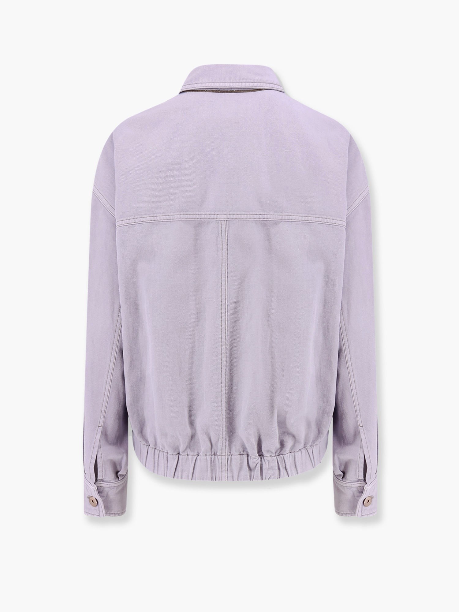 Brunello Cucinelli Veste en jean en coton et lin avec ourlet élastique