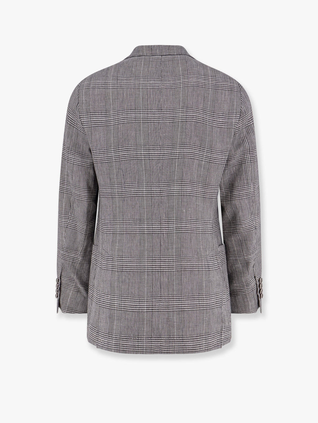Brunello Cucinelli Cotton and linen Prince of Wales one-and-a-half breasted blazer
