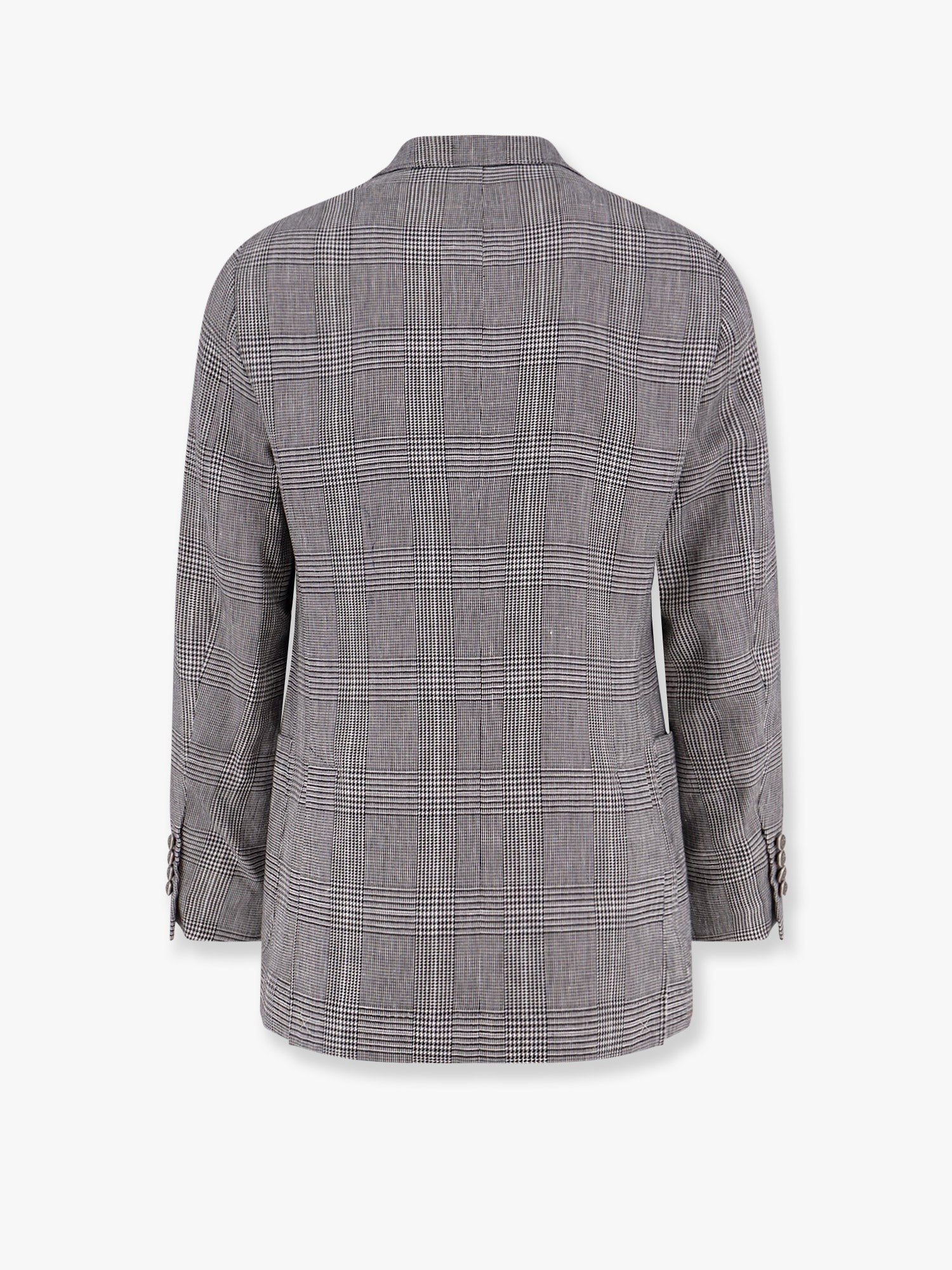 Brunello Cucinelli Cotton and linen Prince of Wales one-and-a-half breasted blazer