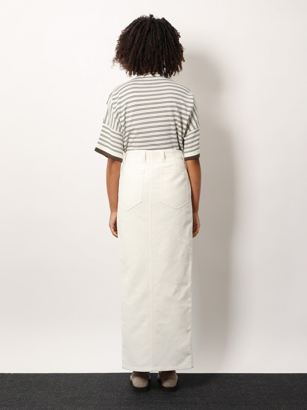 Brunello Cucinelli Βαμβακερή και λινή φούστα με διαγώνιο μοτίβο