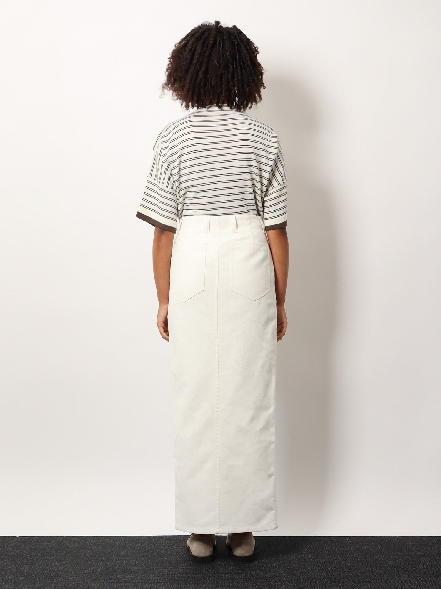 Brunello Cucinelli Βαμβακερή και λινή φούστα με διαγώνιο μοτίβο