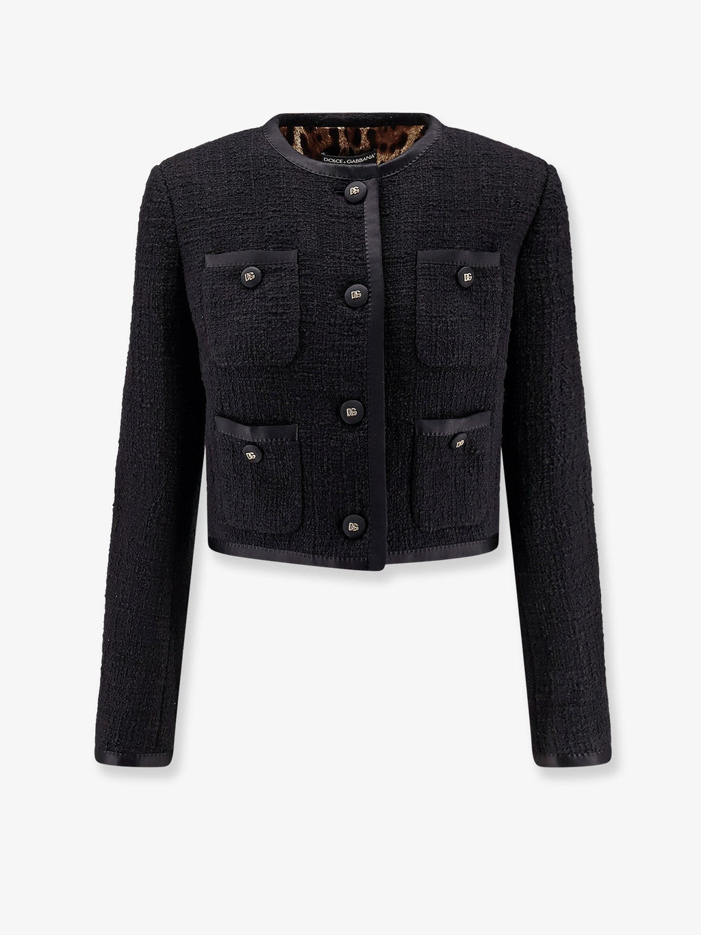 Dolce & Gabbana Cotton and viscose blazer with animalier print lining