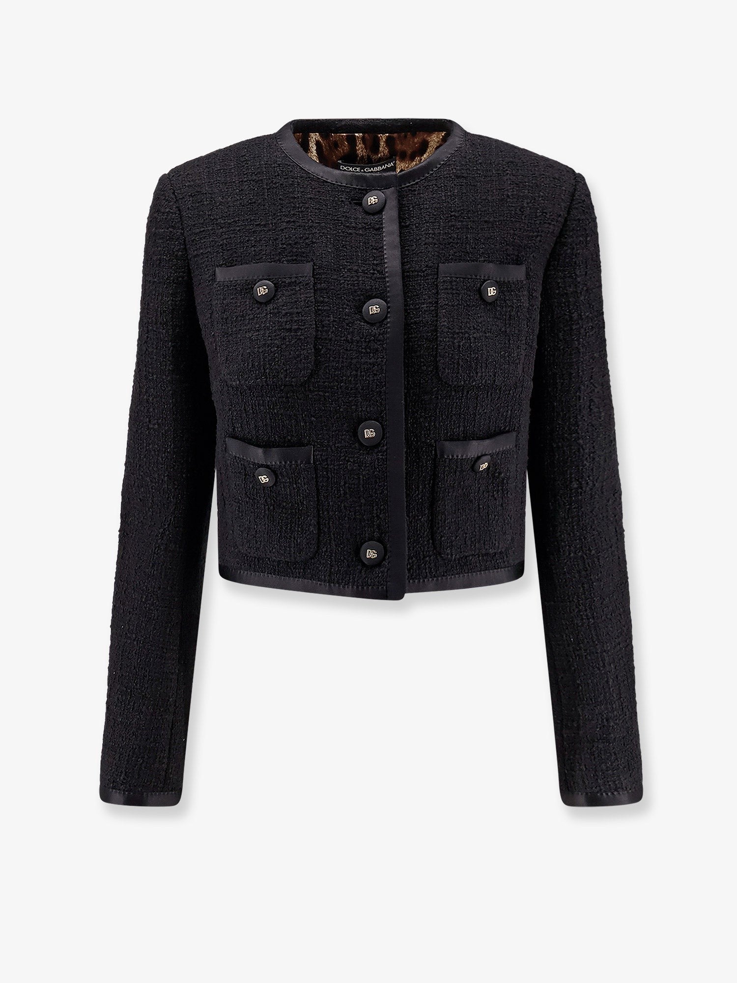 Dolce & Gabbana Cotton and viscose blazer with animalier print lining