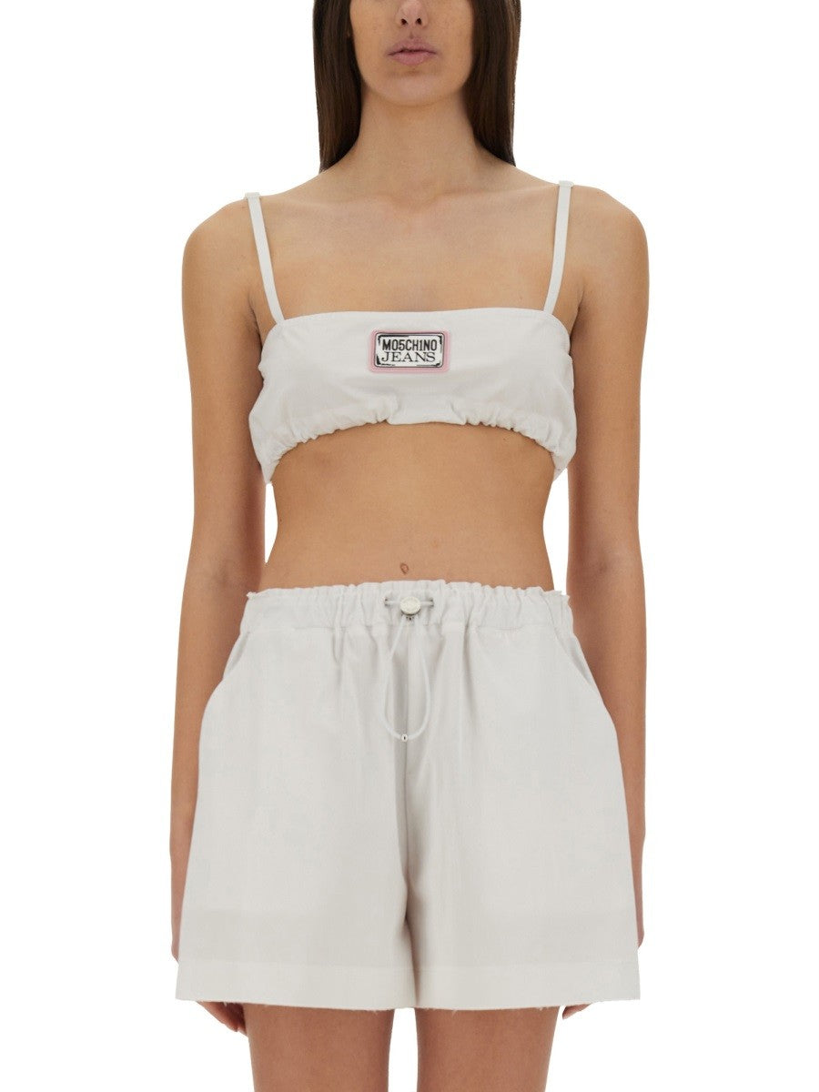 Moschino Jeans COTTON BANDEAU TOP