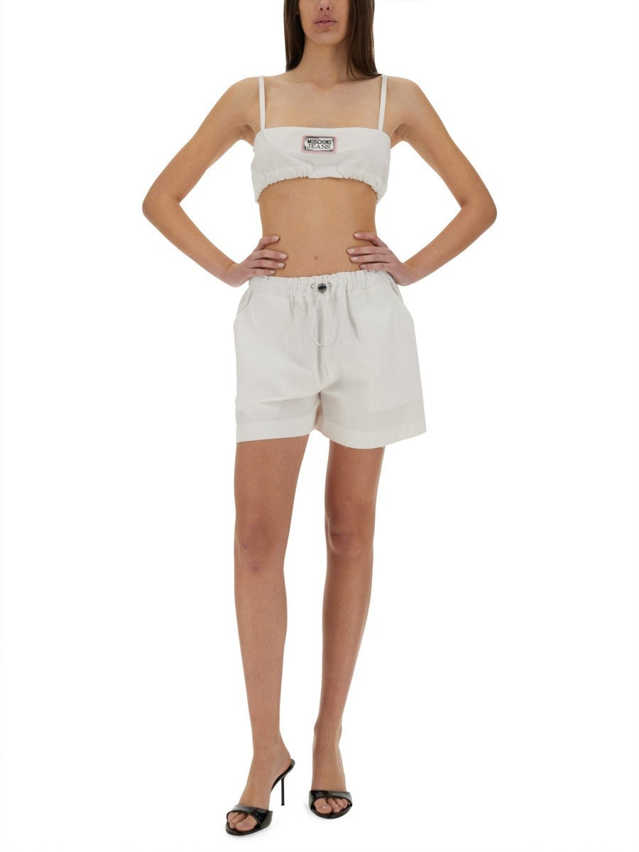 Moschino Jeans COTTON BANDEAU TOP