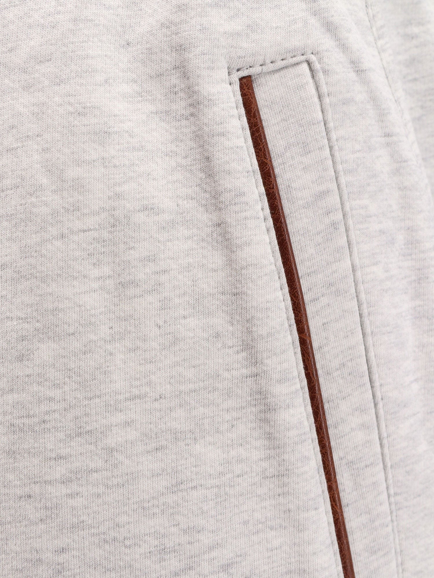 Brunello Cucinelli Βερμούδα από βαμβακερό μείγμα με δερμάτινες λεπτομέρειες