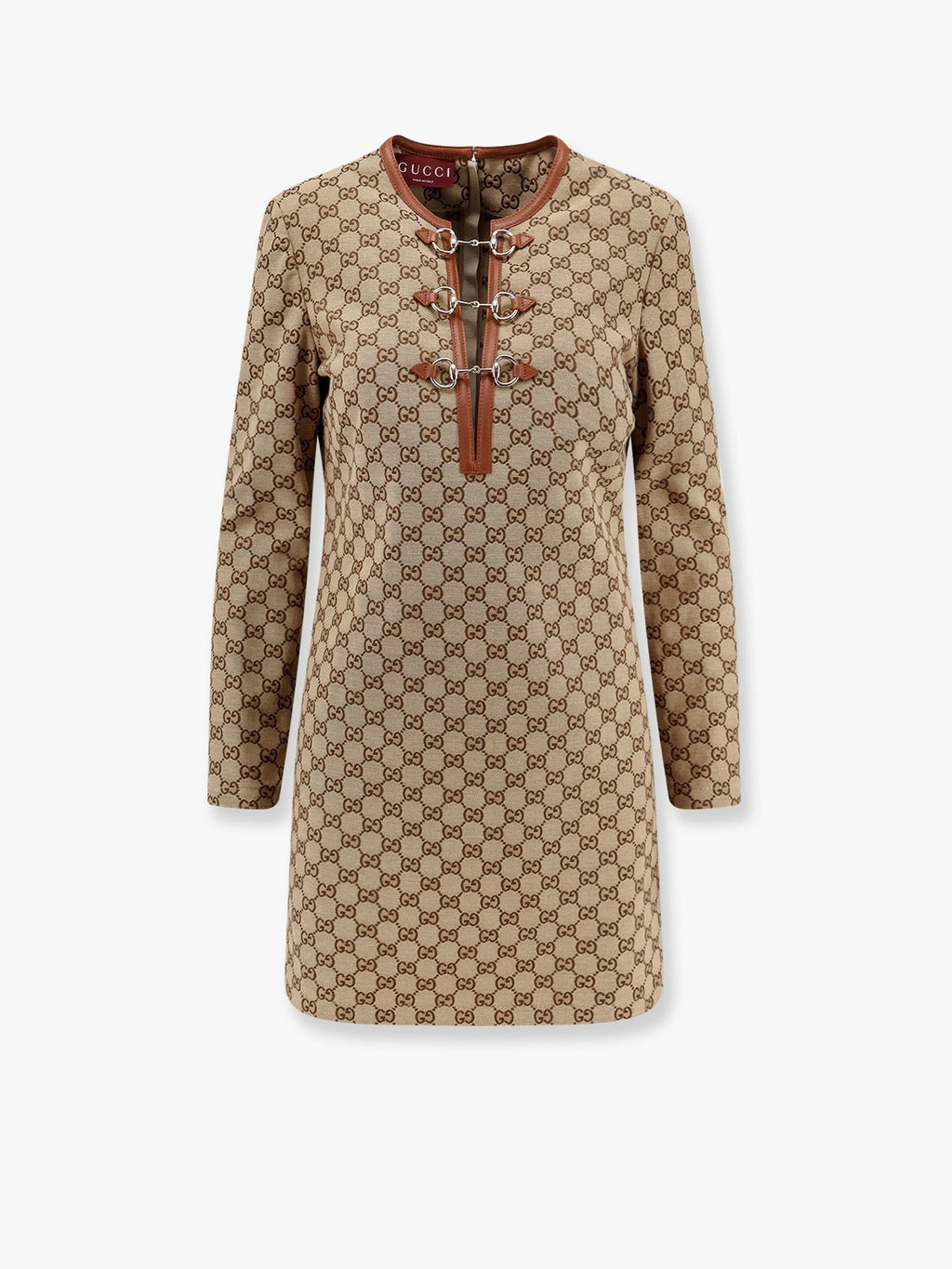 Gucci Φόρεμα από βαμβακερό μείγμα με all-over εκτύπωση GG