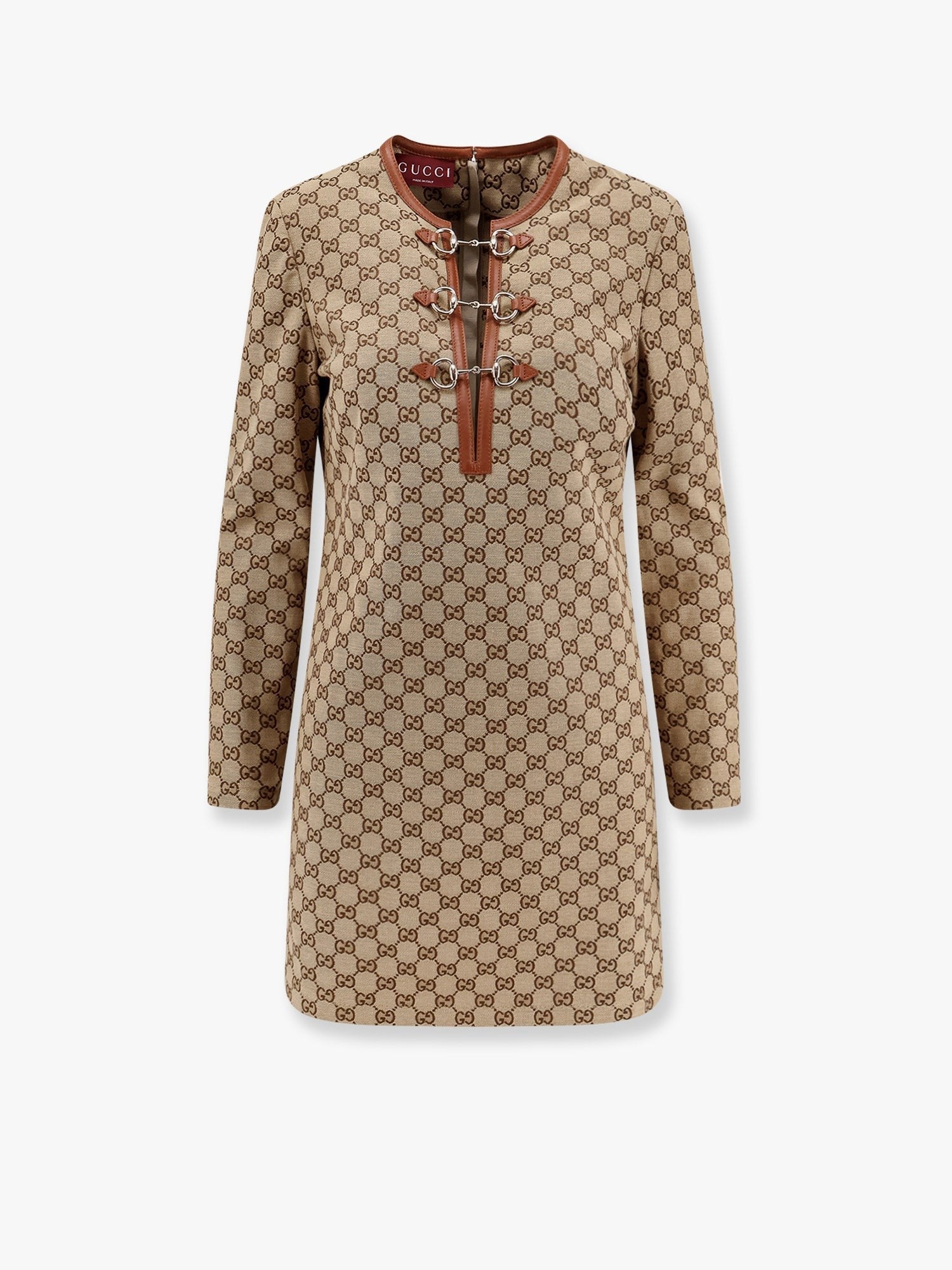 Gucci Φόρεμα από βαμβακερό μείγμα με all-over εκτύπωση GG