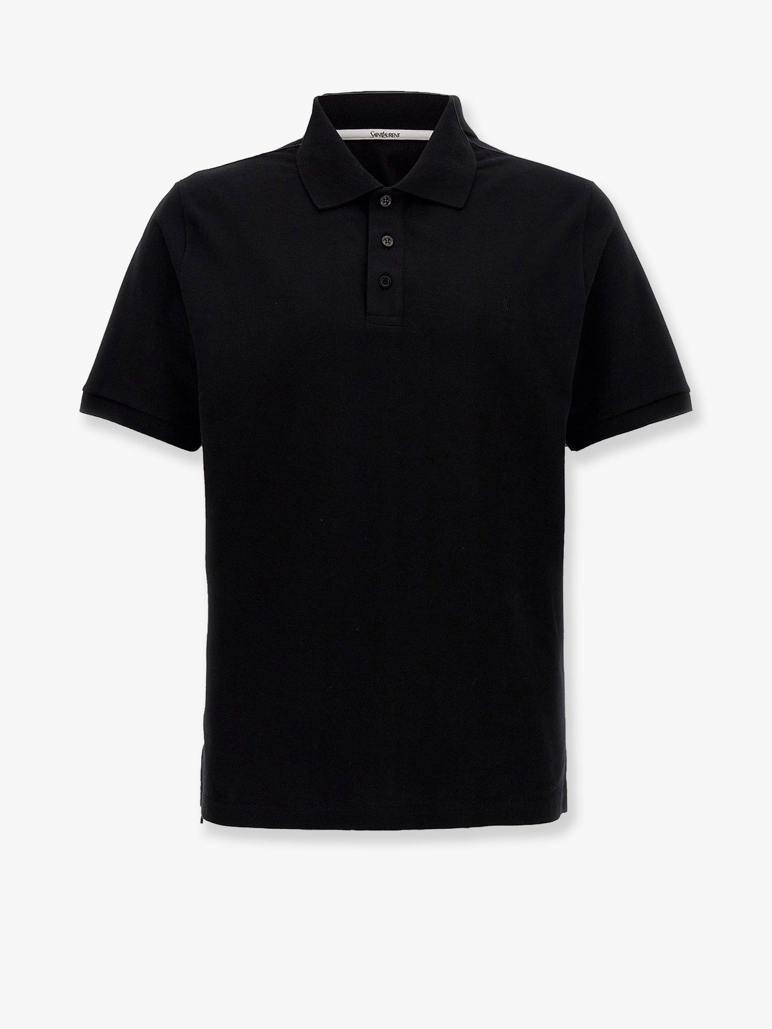 Saint Laurent Cotton blend polo shirt with Cassandre embroidery