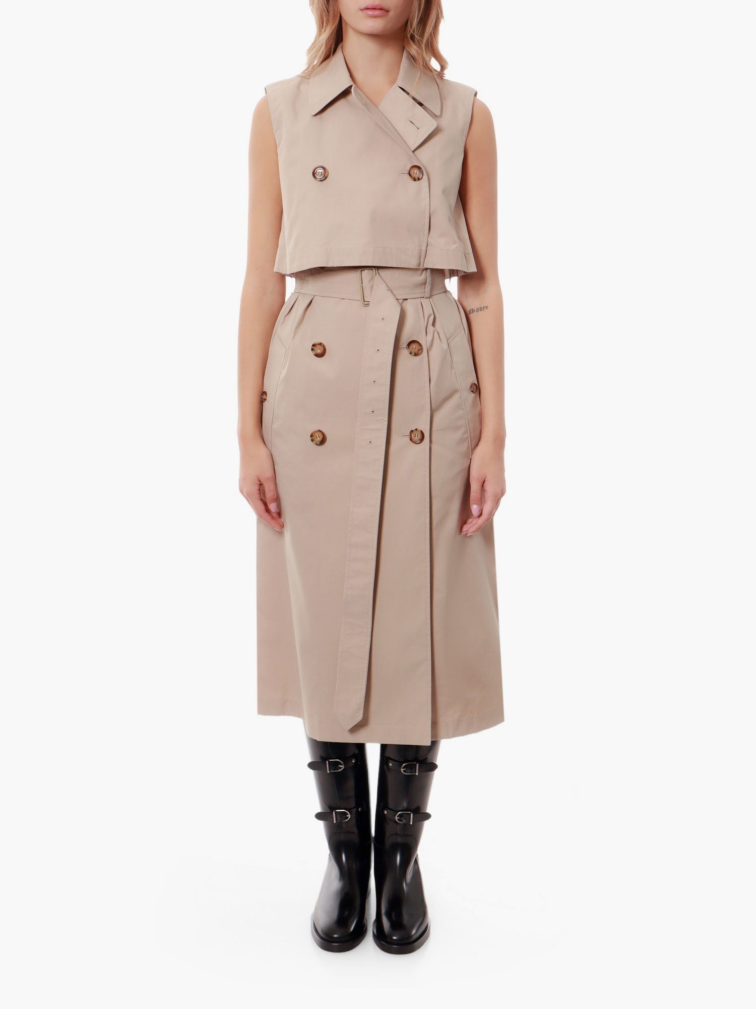 Burberry Trench sem mangas de mistura de algodão