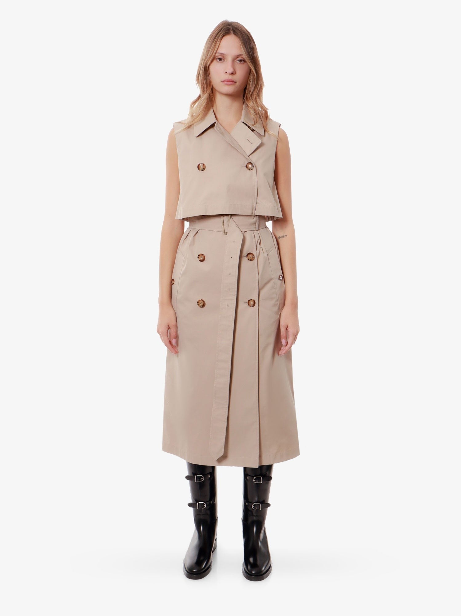 Burberry Trench sem mangas de mistura de algodão