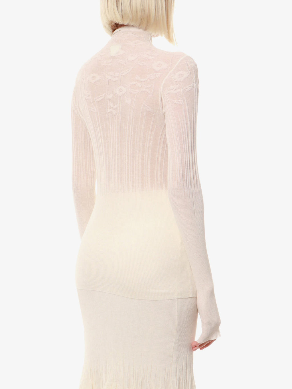 Bottega Veneta Baumwollmisch-Top mit floraler Stickerei