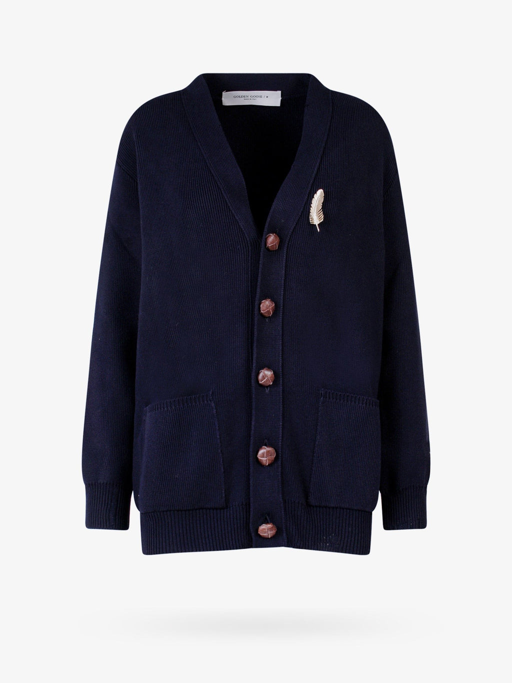 Golden Goose Deluxe Brand Cotton cardigan with brooch detail