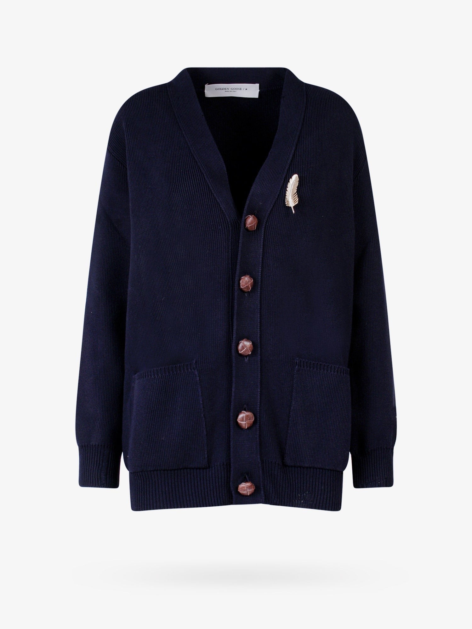 Golden Goose Deluxe Brand Cotton cardigan with brooch detail