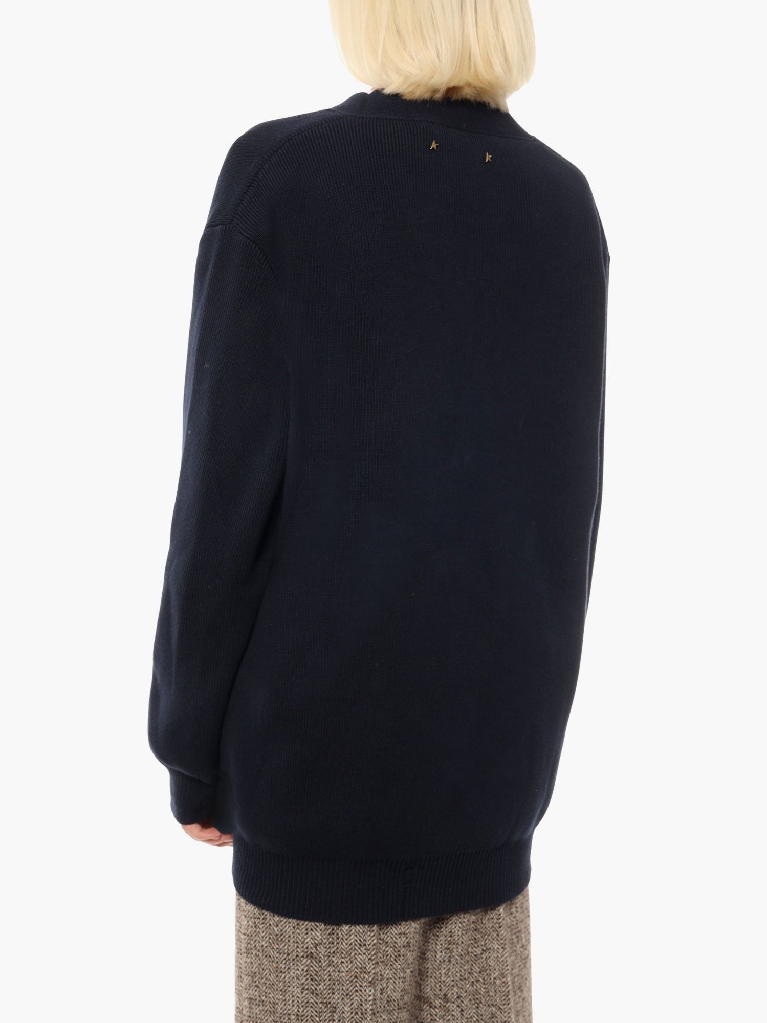 Golden Goose Deluxe Brand Cotton cardigan with brooch detail