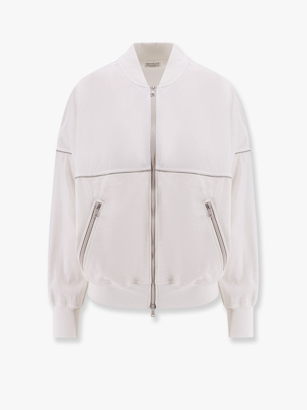 Brunello Cucinelli Cardigã de algodão com inserções de viscose e detalhes Monili