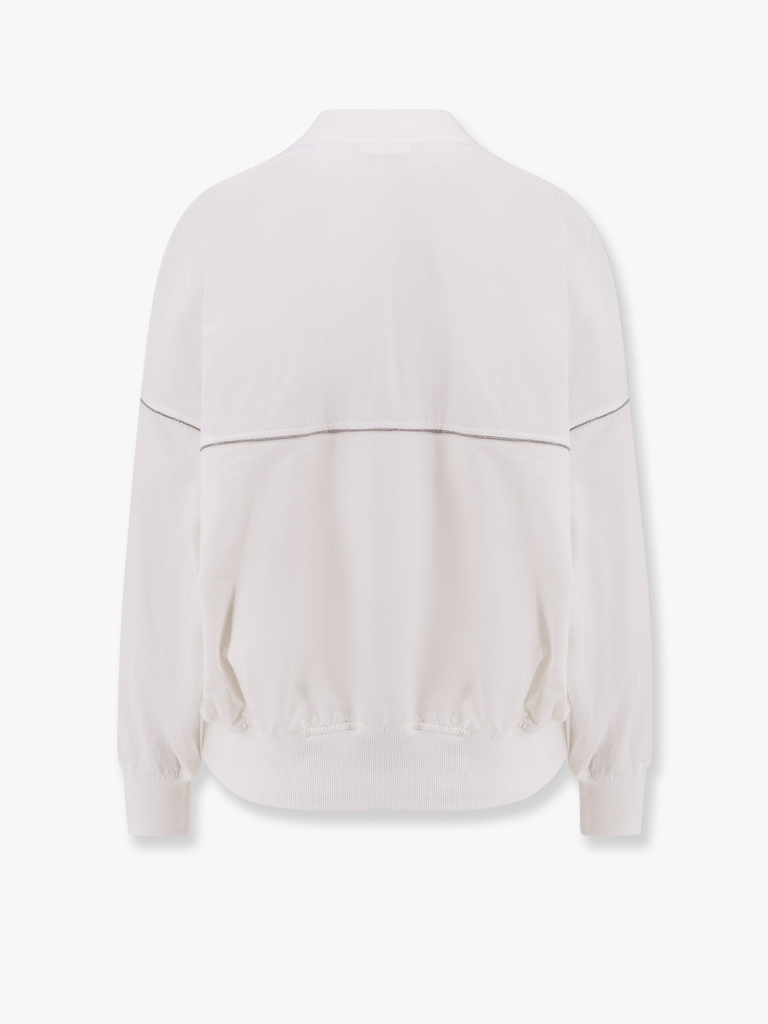 Brunello Cucinelli Βαμβακερή ζακέτα με ένθετα βισκόζης και λεπτομέρειες Monili
