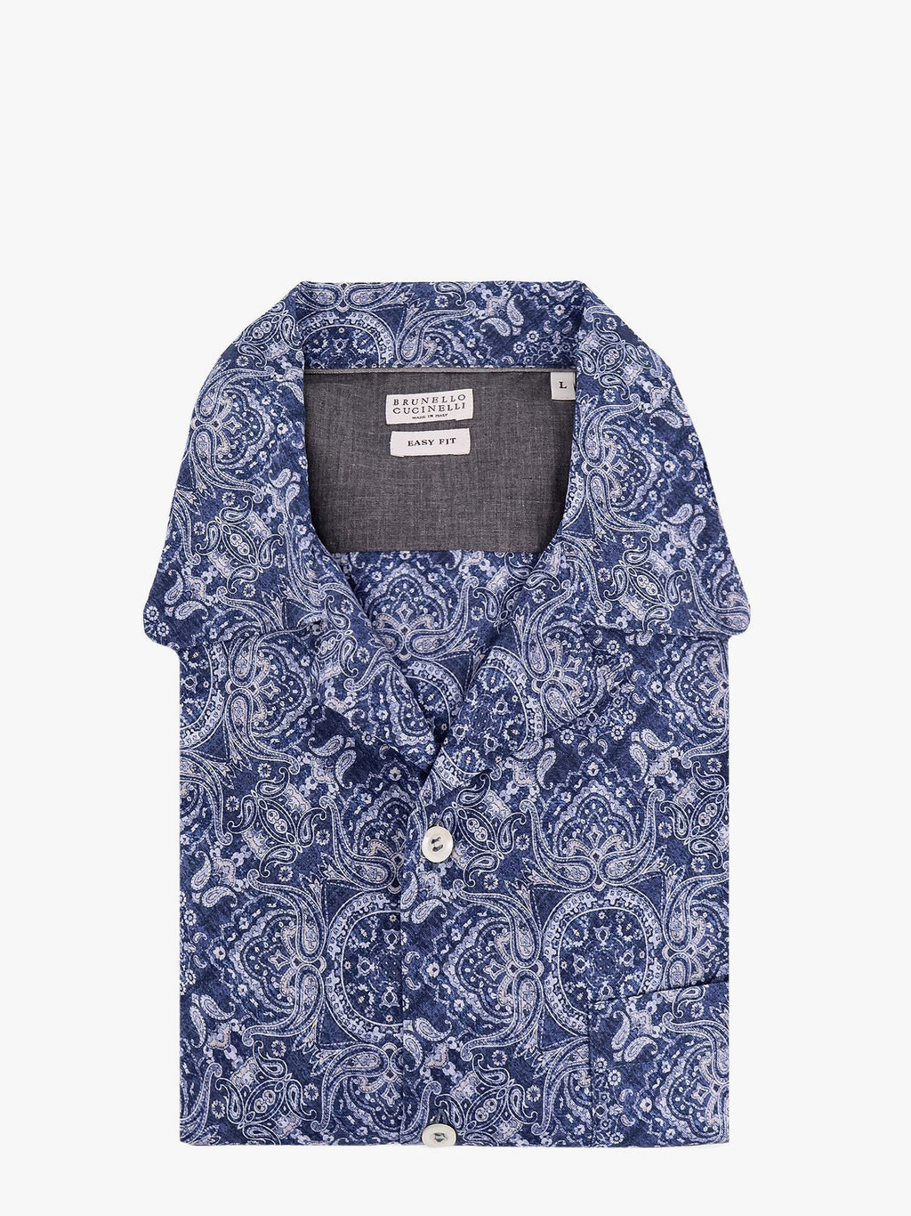 Brunello Cucinelli Camisa easy fit de algodão com estampado integral