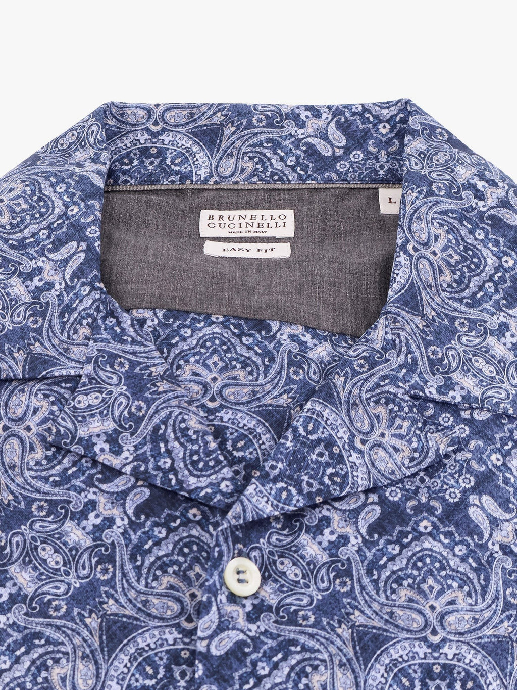 Brunello Cucinelli Camisa easy fit de algodão com estampado integral