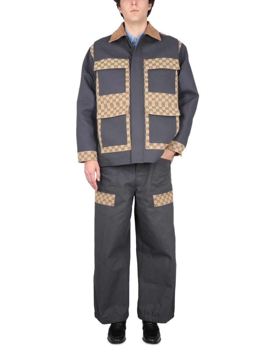 Gucci Baumwollhose mit GG-Einsätzen