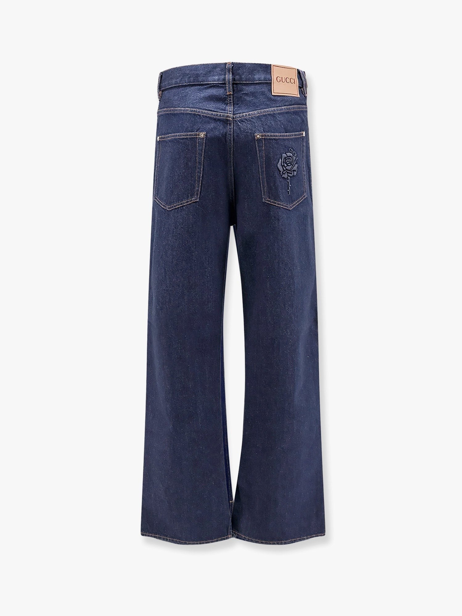 Gucci Jean en coton avec imprimé floral au dos